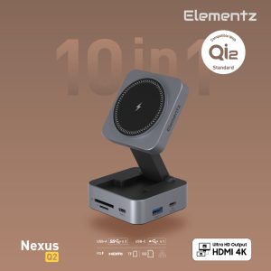 us Q2 USB-C 10 in 1 Hub With Wireless Charger<br>(FC-19)