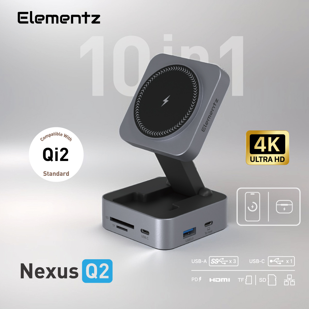us Q2 USB-C 10 in 1 Hub With Wireless Charger<br>(FC-19):圖片 4