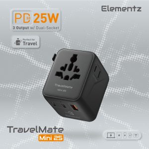TravelMate Mini 25W Travel Adapter<br>(PT-M25)