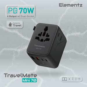 TravelMate Mini 70W Travel Adapter<br>(PT-W70M)