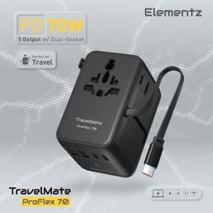 TravelMate ProFlex 70W Travel Adapter<br>(PT-W70H)