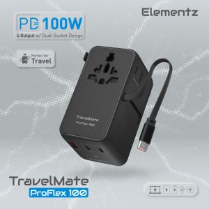 TravelMate ProFlex 100W Travel Adapter<br>(PT-W100H)